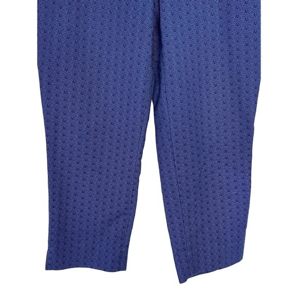 Hilary Radley Blue Abstract Design Cropped Low Rise Pants Size 10 - Picture 4 of 6